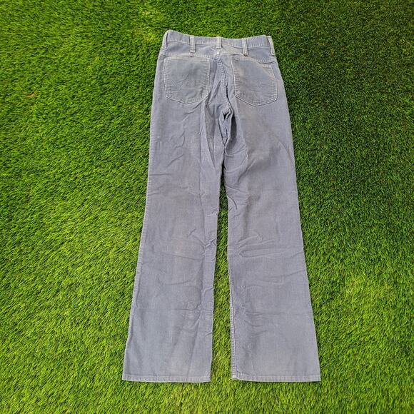 Vintage 70s Wrangler Bootcut Corduroy Pants 27x31 Faded Blue - Picture 2 of 16